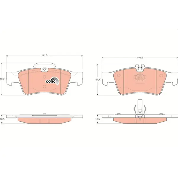 Set placute frana disc TRW GDB1546