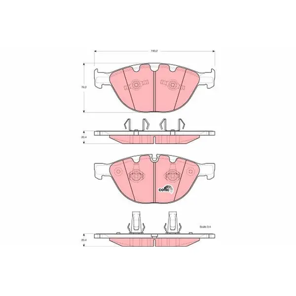Set placute frana disc TRW GDB1558