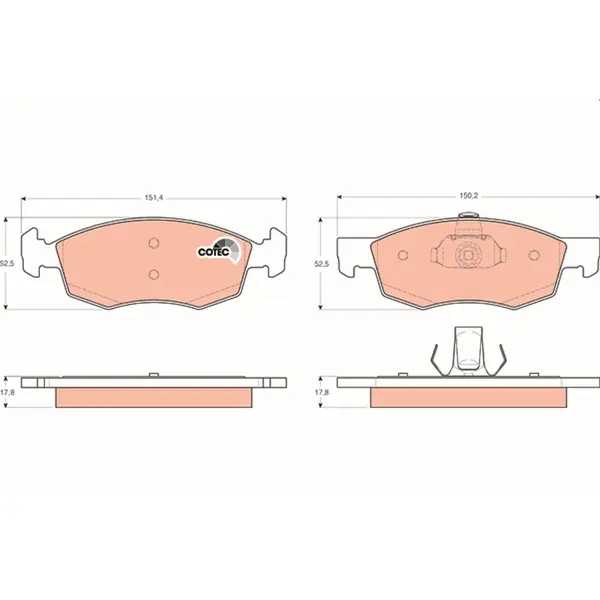 Set placute frana disc TRW GDB1588