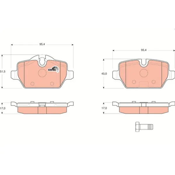 Set placute frana disc TRW GDB1612