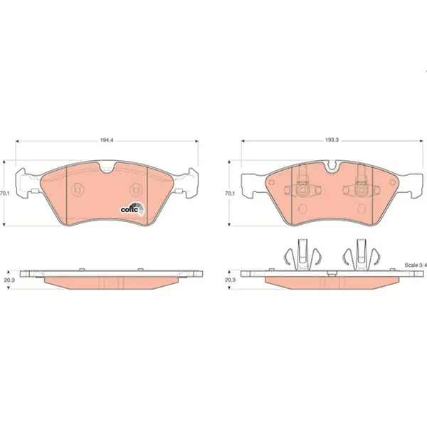 Set placute frana disc TRW GDB1642