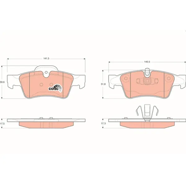 Set placute frana disc TRW GDB1643