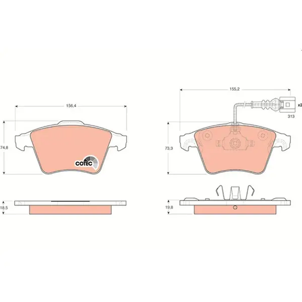 Set placute frana disc TRW GDB1651