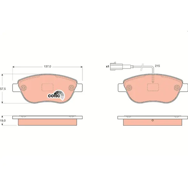 Set placute frana disc TRW GDB1655