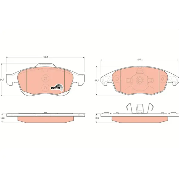 Set placute frana disc TRW GDB1690