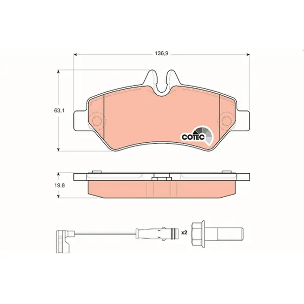 Set placute frana disc TRW GDB1697