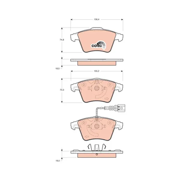 Set placute frana disc TRW GDB1721