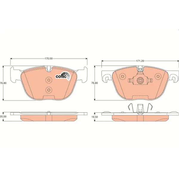 Set placute frana disc TRW GDB1726