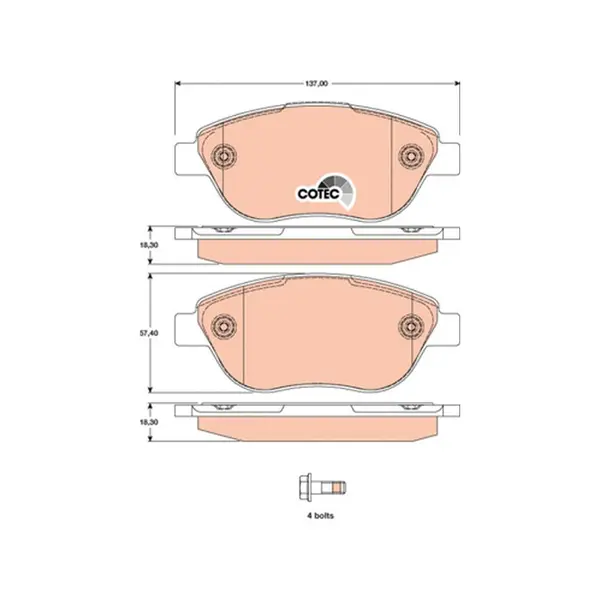 Set placute frana disc TRW GDB1750