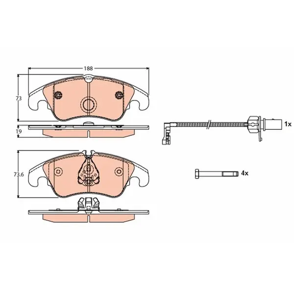 Set placute frana disc TRW GDB1768