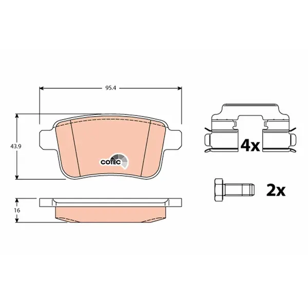 Set placute frana disc TRW GDB1786