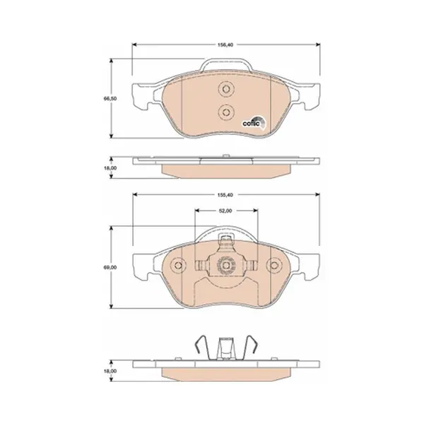 Set placute frana disc TRW GDB1787