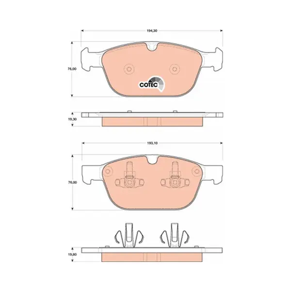 Set placute frana disc TRW GDB1821