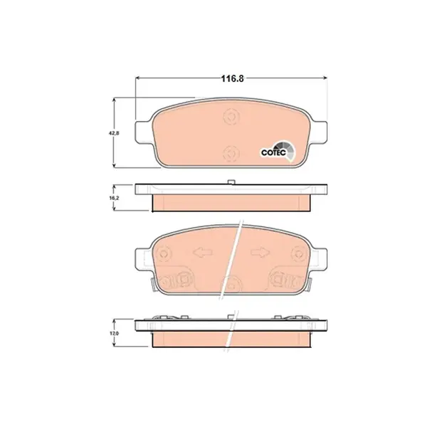 Set placute frana disc TRW GDB1844