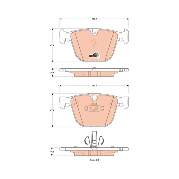 Set placute frana disc TRW GDB1857