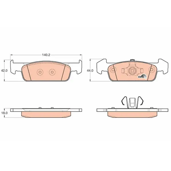 Set placute frana disc TRW GDB2018