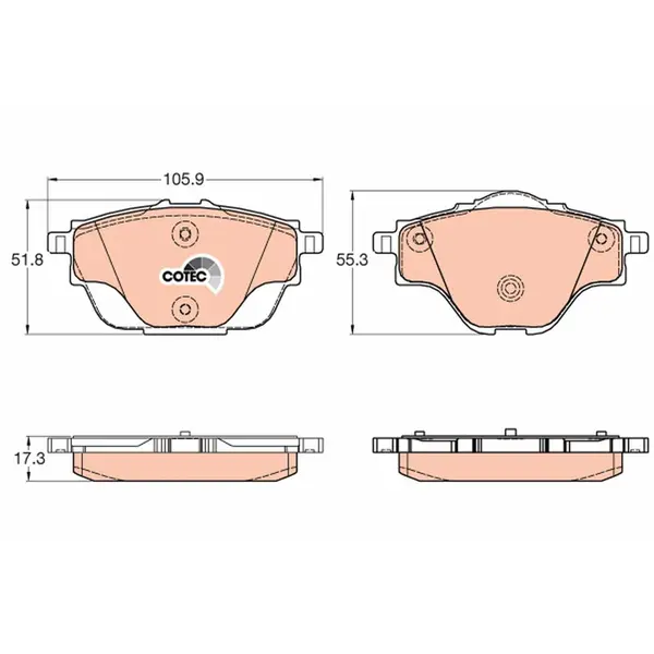 Set placute frana disc TRW GDB2034