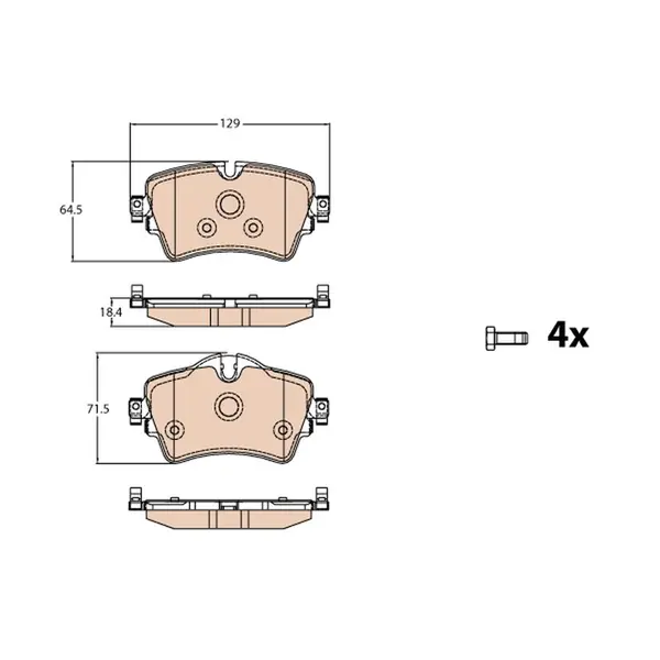 Set placute frana disc TRW GDB2087