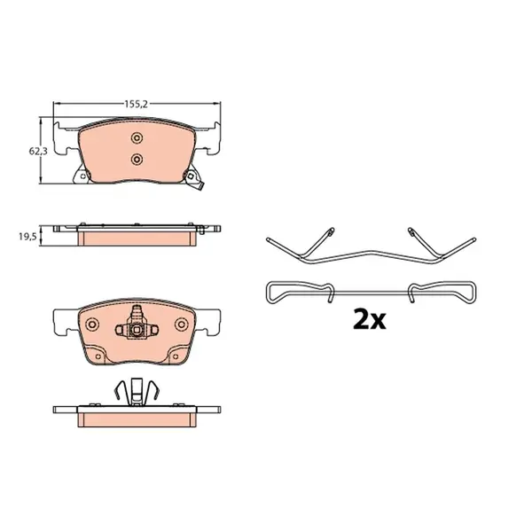 Set placute frana disc TRW GDB2139