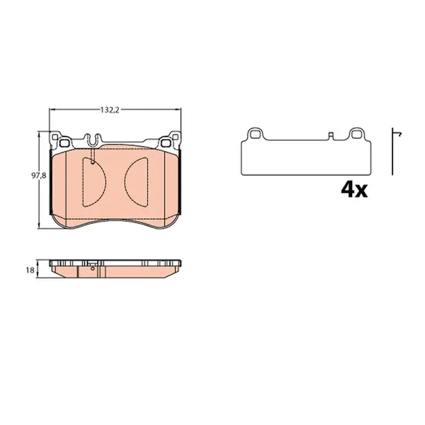 Set placute frana disc TRW GDB2144