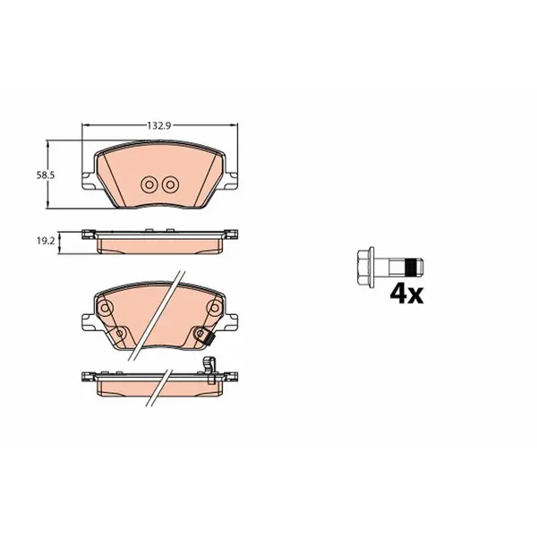 Set placute frana disc TRW GDB2151