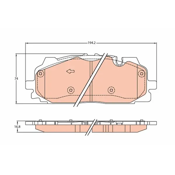 Set placute frana disc TRW GDB2158