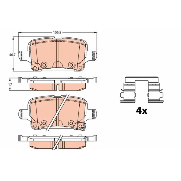 Set placute frana disc TRW GDB2180