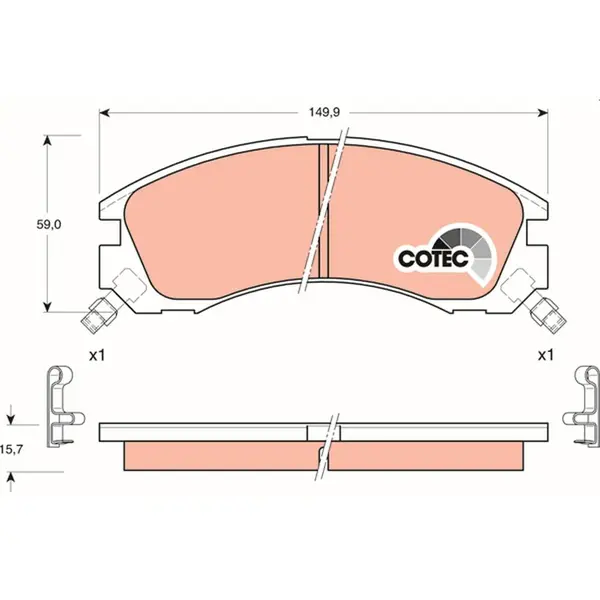 Set placute frana disc TRW GDB3200