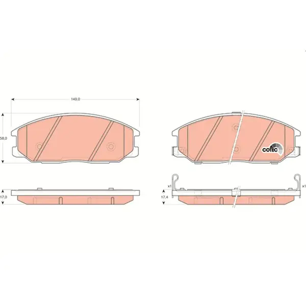 Set placute frana disc TRW GDB3297