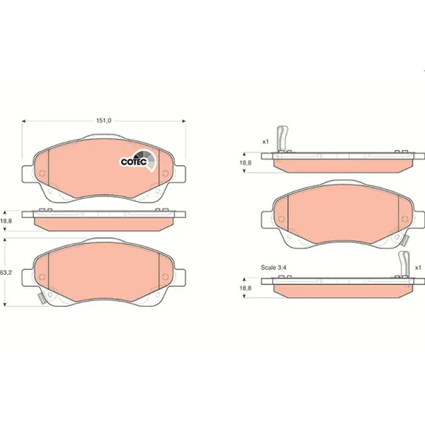 Set placute frana disc TRW GDB3336