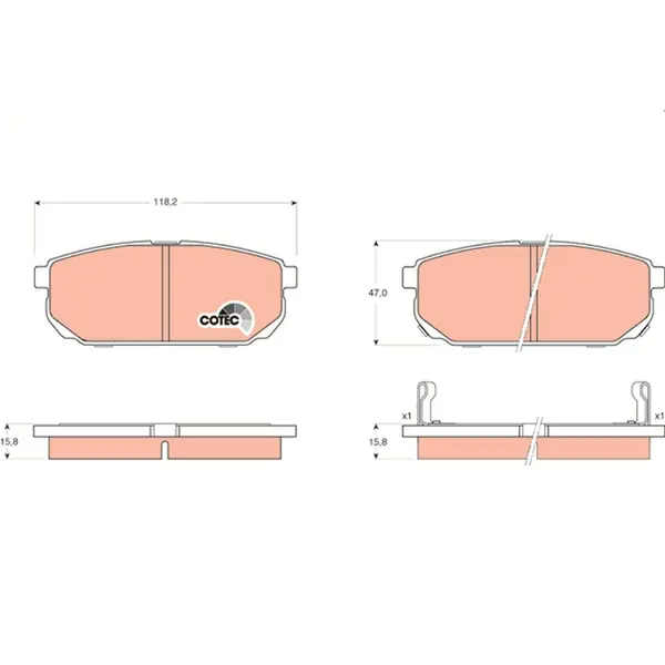 Set placute frana disc TRW GDB3344