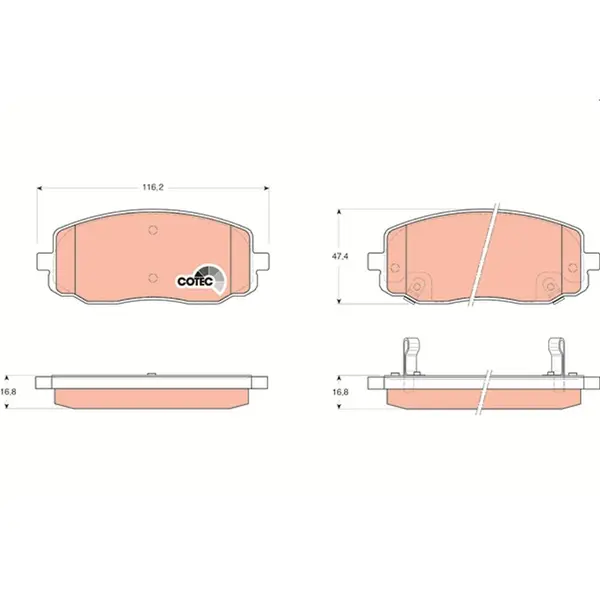 Set placute frana disc TRW GDB3369