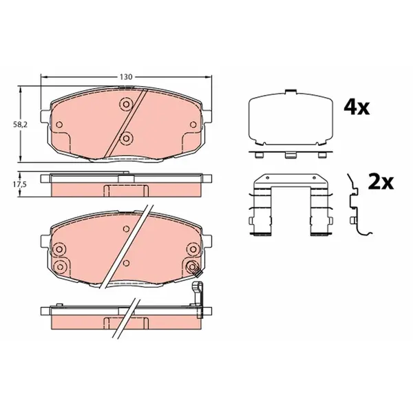 Set placute frana disc TRW GDB3450