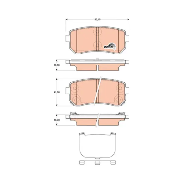 Set placute frana disc TRW GDB3474