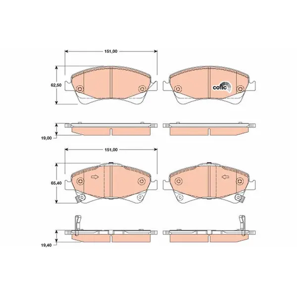 Set placute frana disc TRW GDB3479