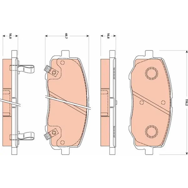 Set placute frana disc TRW GDB3510