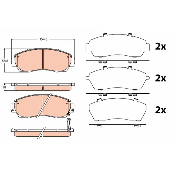 Set placute frana disc TRW GDB3581