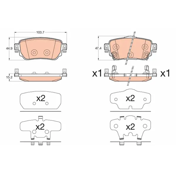 Set placute frana disc TRW GDB3617