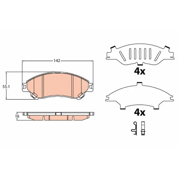Set placute frana disc TRW GDB3633