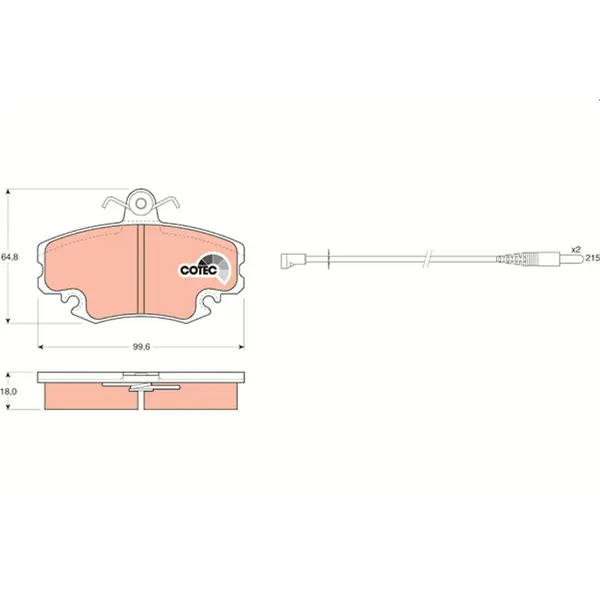 Set placute frana disc TRW GDB400