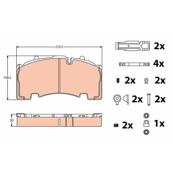 Set placute frana disc TRW GDB5093
