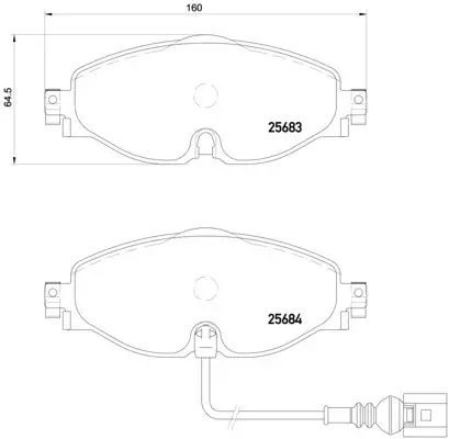 Set placute frana fata Brembo P 85 126 Audi, VW, Skoda, Seat
