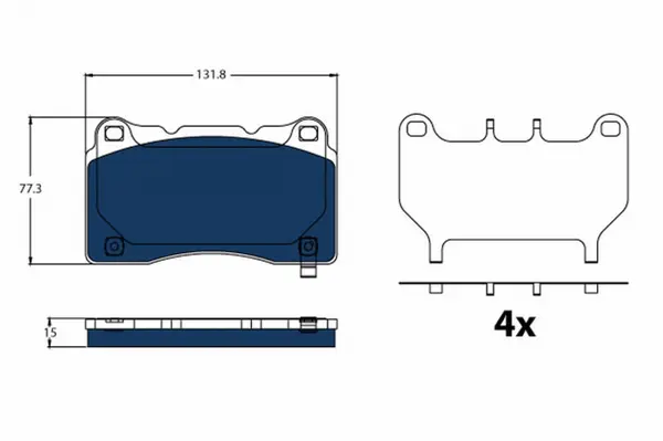Set placute frana Fata Spate potrivit CHEVROLET CAMARO; DODGE VIPER; FORD GT; TESLA MODEL S, MODEL X 3.5-Electric 01.03-