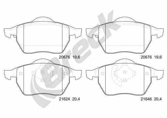 set placute frana,frana disc BRECK 21624 00 701 00
