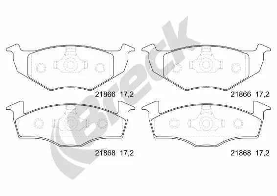 set placute frana,frana disc BRECK 21866 10 702 00
