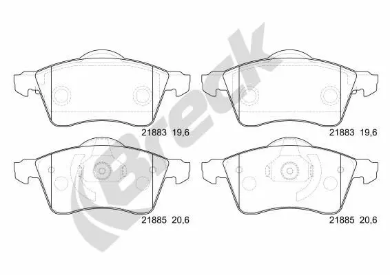 set placute frana,frana disc BRECK 21883 00 701 00