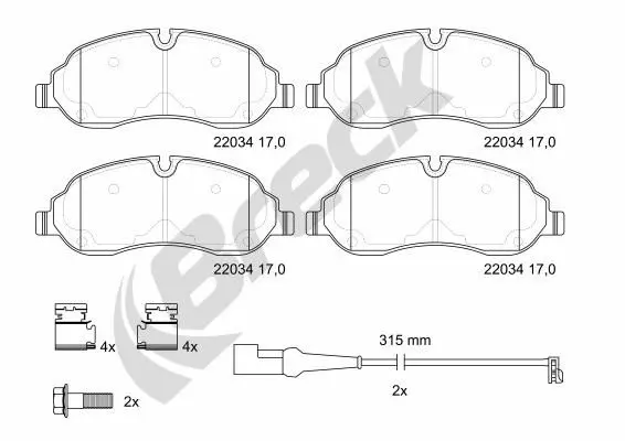 set placute frana,frana disc BRECK 22034 00 703 00