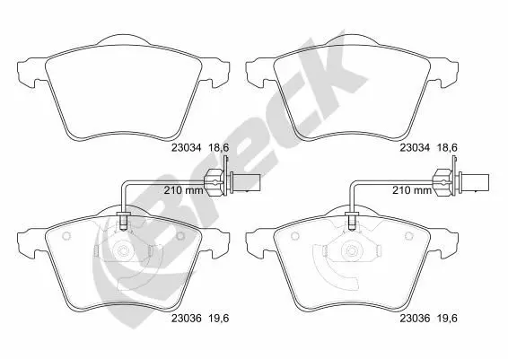 set placute frana,frana disc BRECK 23034 00 703 10