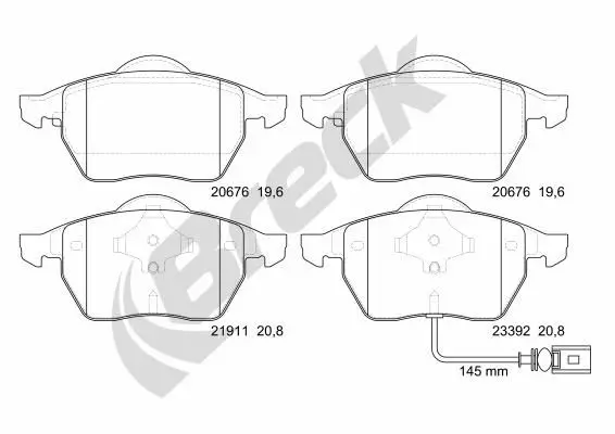set placute frana,frana disc BRECK 23392 00 701 10