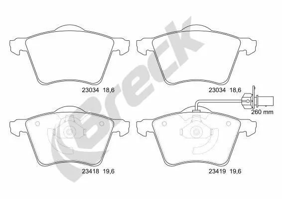 set placute frana,frana disc BRECK 23418 00 703 10